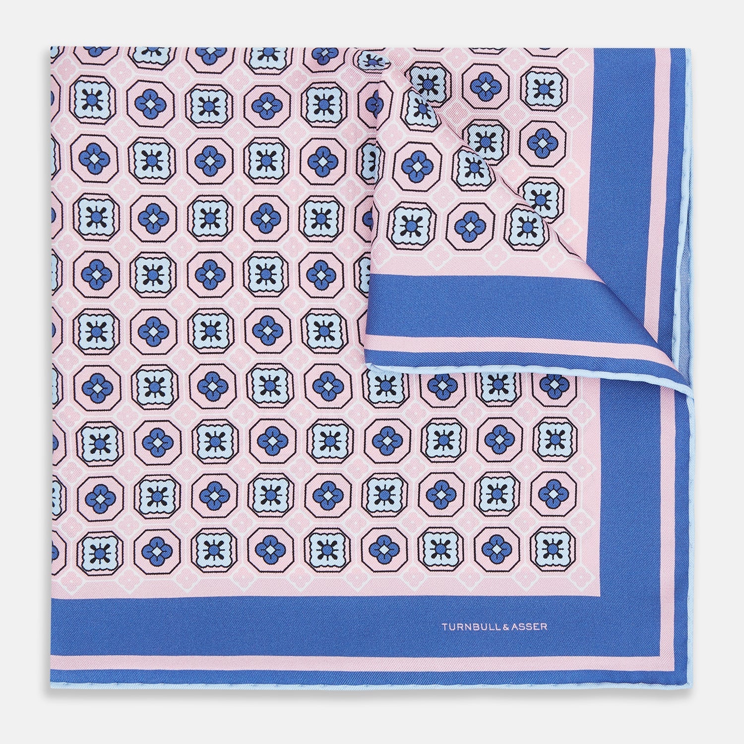 Light Floral Tile Silk Pocket Square