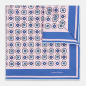 Light Pink Floral Tile Silk Pocket Square