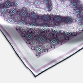 Lilac Floral Tile Silk Pocket Square
