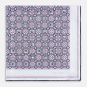 Lilac Floral Tile Silk Pocket Square
