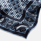 Square Patterned And Paisley Patterned Silk Pocket Square