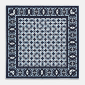 Square Patterned And Paisley Patterned Silk Pocket Square