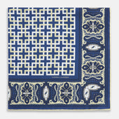 Azzurro Square Patterned And Paisley Patterned Silk Pocket Square