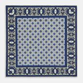 Azzurro Square Patterned And Paisley Patterned Silk Pocket Square