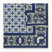 Azzurro Square Patterned And Paisley Patterned Silk Pocket Square