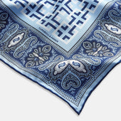 Square Patterned And Paisley Patterned Silk Pocket Square