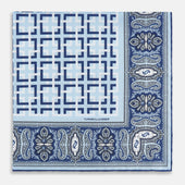 Square Patterned And Paisley Patterned Silk Pocket Square