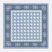 Square Patterned And Paisley Patterned Silk Pocket Square