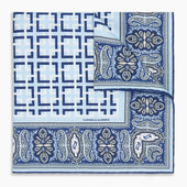 Square Patterned And Paisley Patterned Silk Pocket Square
