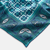Square Patterned And Paisley Silk Pocket Square