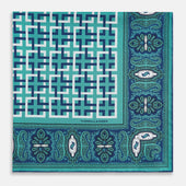 Square Patterned And Paisley Silk Pocket Square