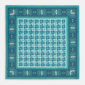 Square Patterned And Paisley Silk Pocket Square