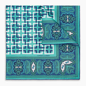 Square Patterned And Paisley Silk Pocket Square