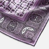 Lilac Square Patterned And Paisley Patterned Silk Pocket Square