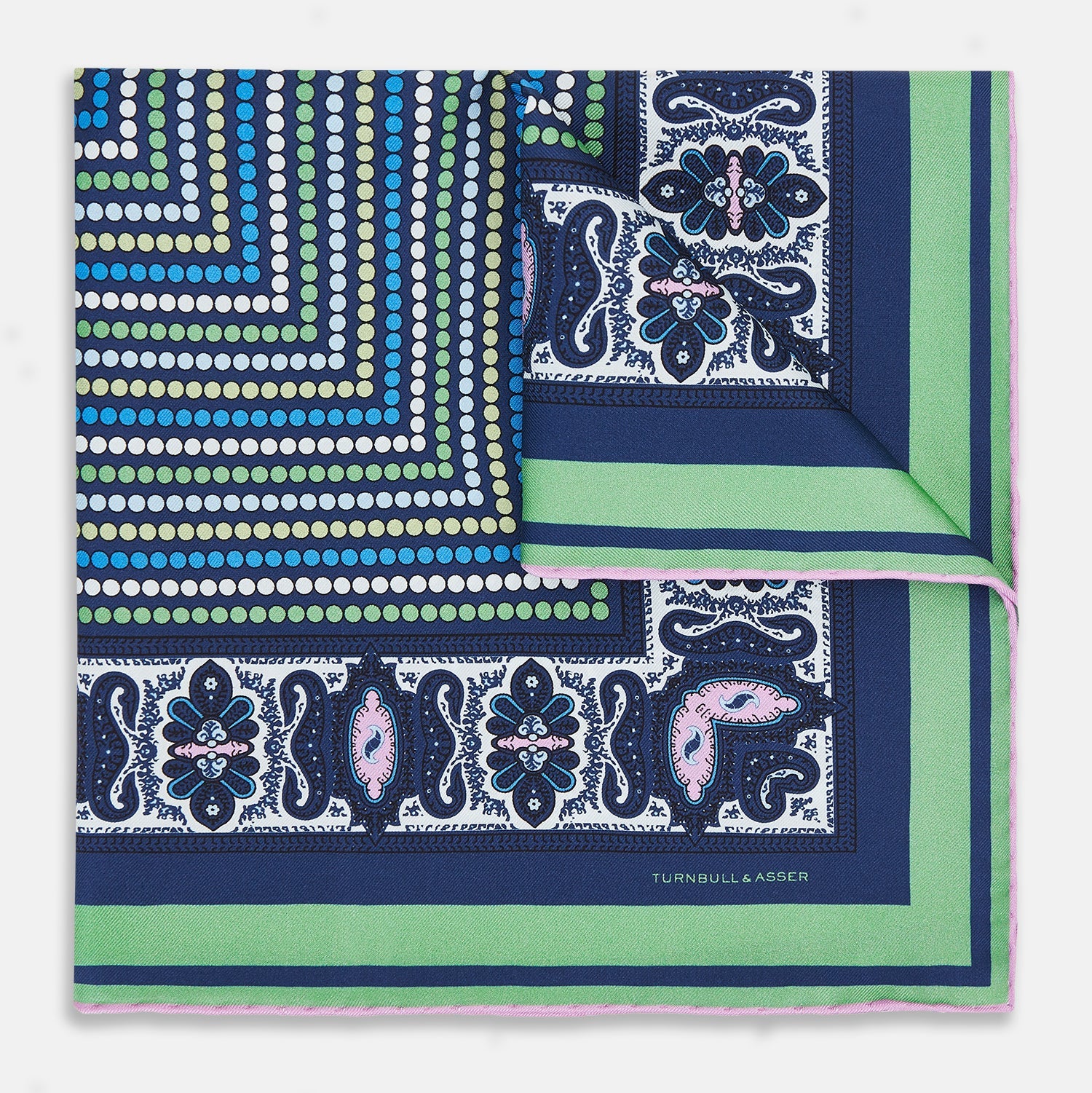 Oxford Dots And Paisley Silk Pocket Square
