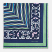 Oxford Dots And Paisley Silk Pocket Square