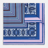 Azzurro Dots and Paisley Silk Pocket Square