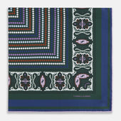 Green Dots And Paisley Silk Pocket Square