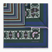 Green Dots And Paisley Silk Pocket Square