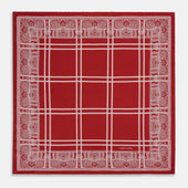 Red Paisley Bandana Patterned Silk Pocket Square