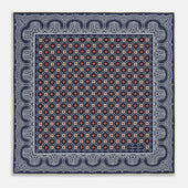 Floral Tile And Paisley Silk Pocket Square
