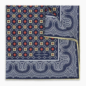 Floral Tile And Paisley Silk Pocket Square