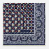 Floral Tile And Paisley Silk Pocket Square