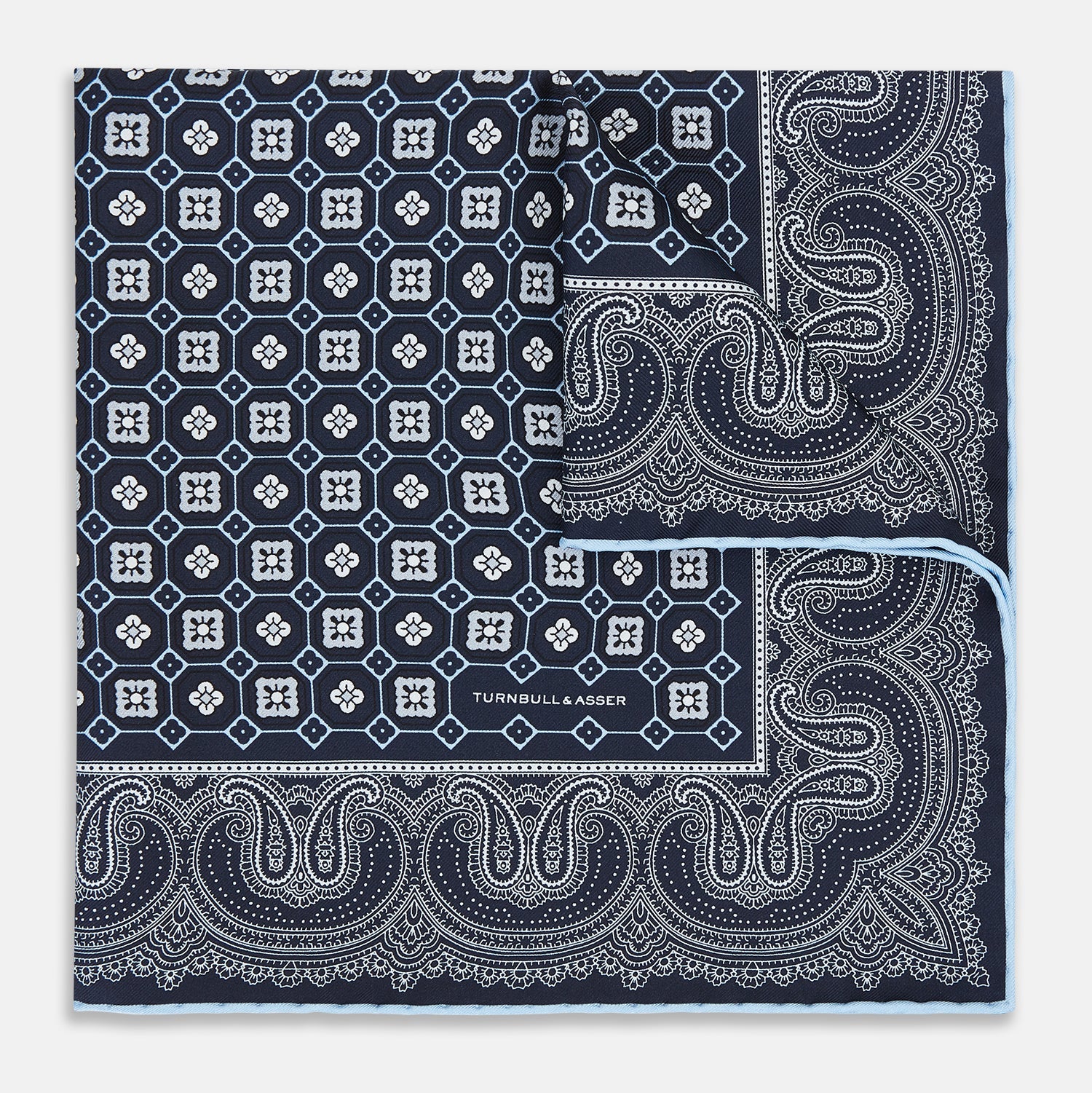 Floral Tile And Paisley Silk Pocket Square