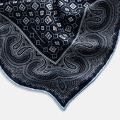 Floral Tile And Paisley Silk Pocket Square