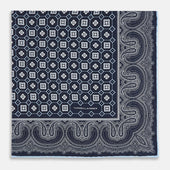 Floral Tile And Paisley Silk Pocket Square