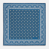 Azzurro Floral Tile And Paisley Silk Pocket Square