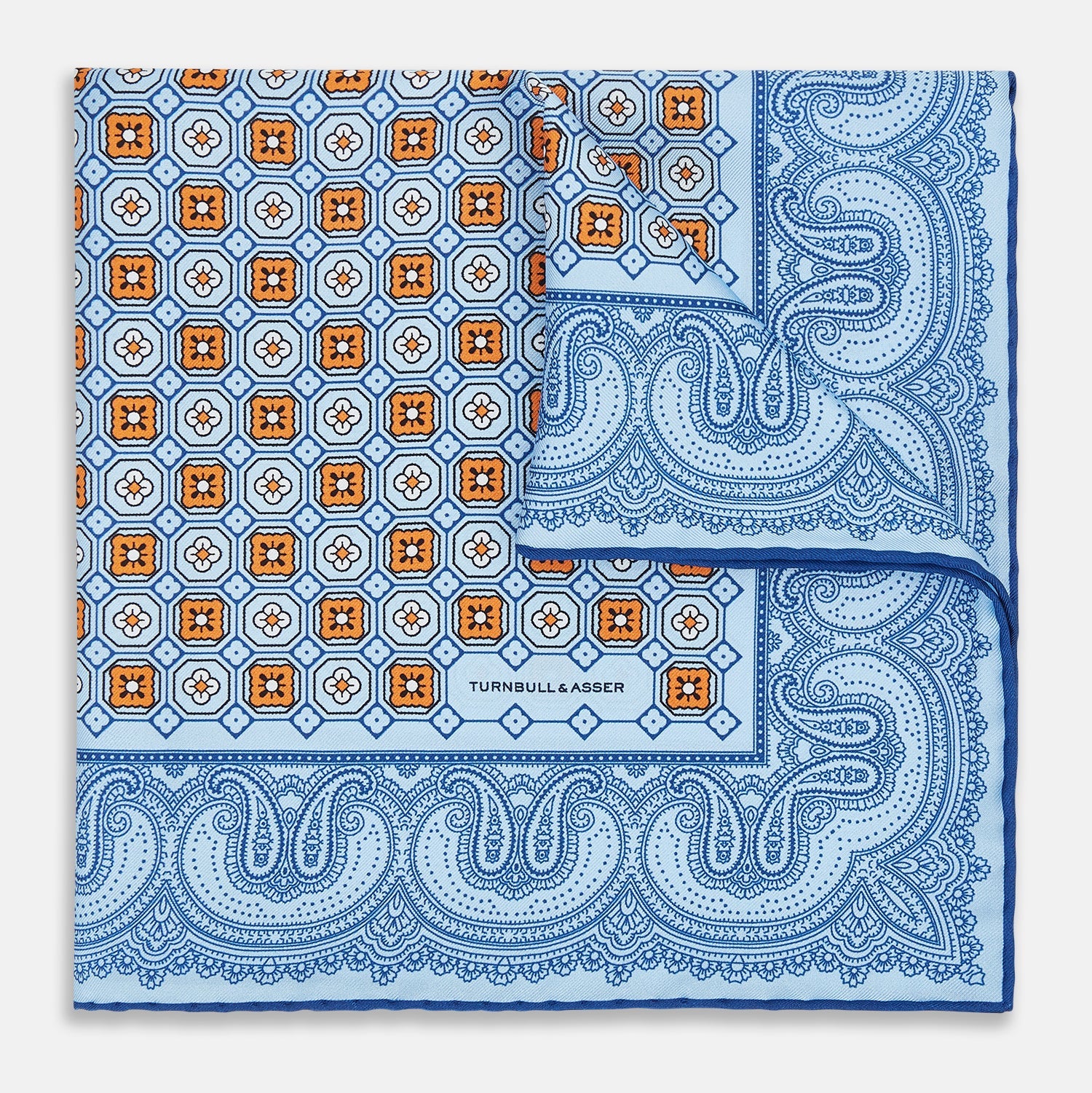 Floral Tile And Paisley Silk Pocket Square
