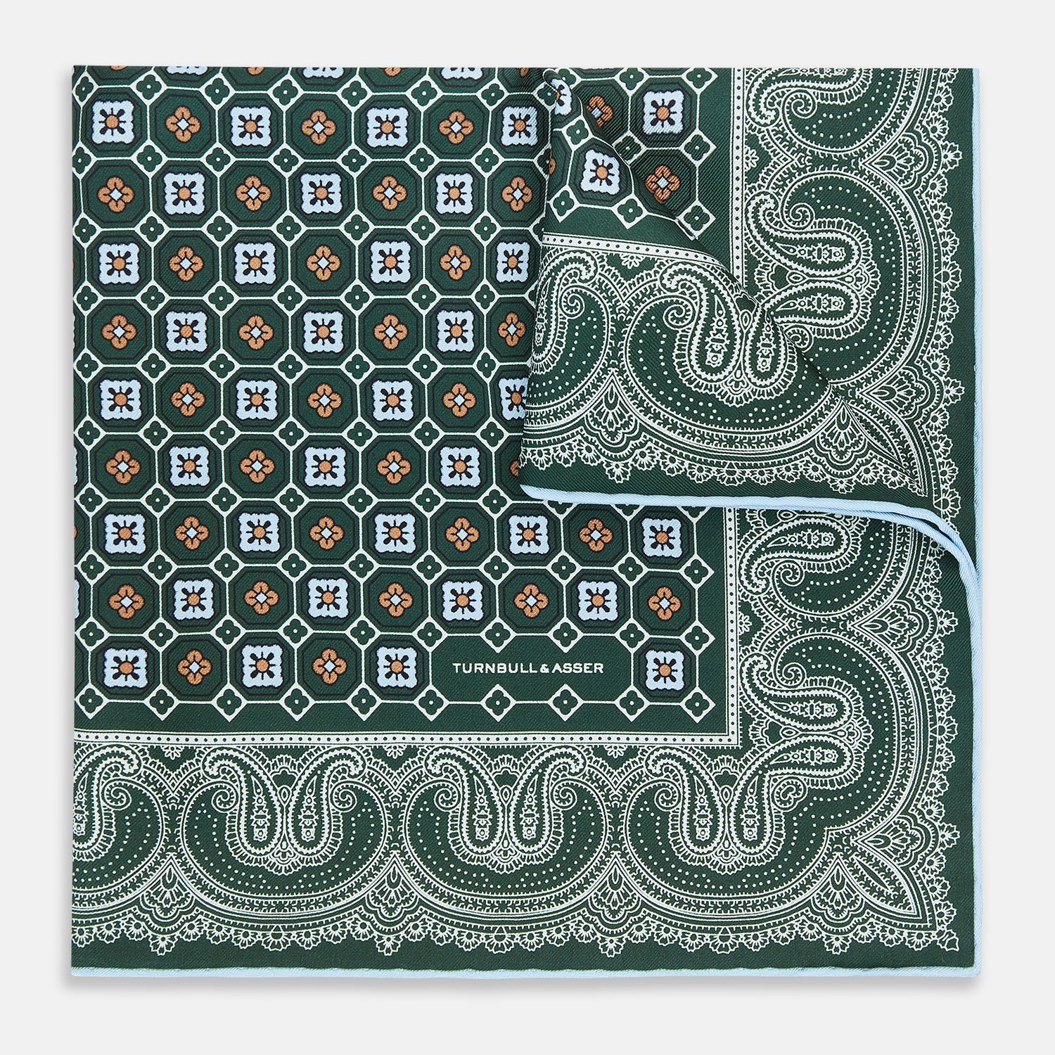Floral Tile And Paisley Silk Pocket Square
