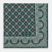 Floral Tile And Paisley Silk Pocket Square