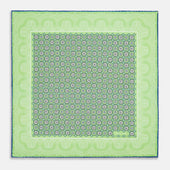 Fern Green Floral Tile And Paisley Silk Pocket Square