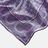 Lilac Floral Tile And Paisley Silk Pocket Square