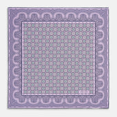 Lilac Floral Tile And Paisley Silk Pocket Square