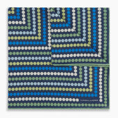 Oxford Blue Dots and Floral Tile Double-Sided Silk Pocket Square