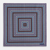Azzurro Dots And Floral Tile Double Sided Silk Pocket Square