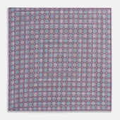Azzurro Dots And Floral Tile Double Sided Silk Pocket Square