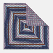 Azzurro Dots And Floral Tile Double Sided Silk Pocket Square