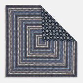 Ash Dots And Floral Tile Double Sided Silk Pocket Square