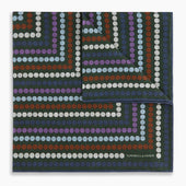 Forest Green Dots and Floral Tile Double-Sided Silk Pocket Square