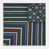 Green Dots And Floral Tile Double Sided Silk Pocket Square