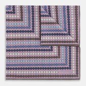 Lilac Dots And Floral Tile Double Sided Silk Pocket Square