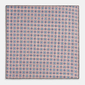 Lilac Dots And Floral Tile Double Sided Silk Pocket Square