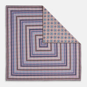 Lilac Dots And Floral Tile Double Sided Silk Pocket Square