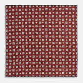 Red Dots And Floral Tile Double Sided Silk Pocket Square