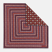Red Dots And Floral Tile Double Sided Silk Pocket Square