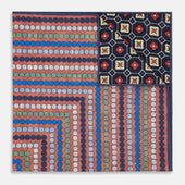 Dots And Floral Tile Double Sided Silk Pocket Square